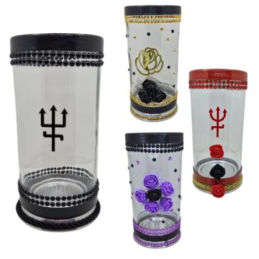 Imagem de Kit Altar Porta Vela e Escultura Pomba Gira Exu - Selecione