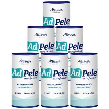 Imagem de Esparadrapo Impermeável Branco AdPele 10 cm x 4,5 m (MISSNER) - KIT COM 6 UNIDADES