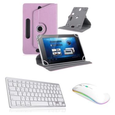Imagem de Capa com teclado bluetooth e Mouse bluetooth para tablet Samsung Galax