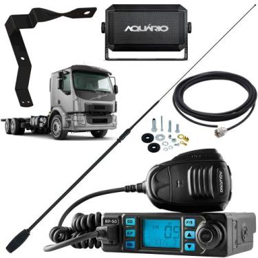 Imagem de Rádio Px 80 Canais Antena Argentina Black Cabo 5,5m Caixa Som Suporte 