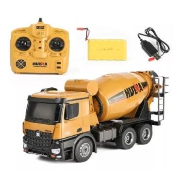 Imagem de Caminhão Betoneira Huina, Controle Remoto, 2.4GHz, Bateria Recarregável, Escala 1:14