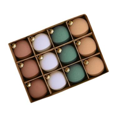 Imagem de Milageto 12x Enfeites de Bola de Natal Enfeites Pendurados para Árvore de Natal Suprimentos para Festa Decoração de Árvore de Natal para Halloween Aniversário, Marrom Verde Laranja