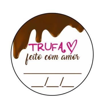 Imagem de 250 Adesivos - Etiqueta Trufa Feito Com Amor - Redondo 3 Cm - 4Food Pr