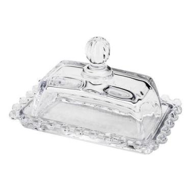 Imagem de Manteigueira de Cristal Pearl Incolor - 14x9x8cm - Wolff