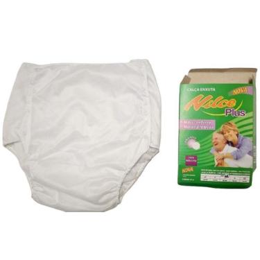 Imagem de Calça Plastica Geriátrica Adulto Com Forro Duplo e Botão Nilce, m