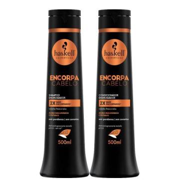 Imagem de Kit Shampoo e Condicionador Engrossador Encorpa Cabelo Haskell 500ml