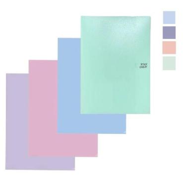 Imagem de 4 Pastas Plástico A4 em L Porta Documentos Tons Pastéis - Inter