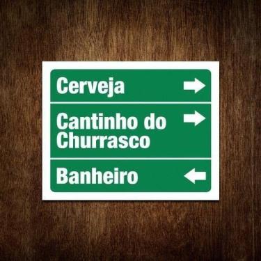 Imagem de Placa De Transito Cerveja Cantinho Churrasco Banheiro 36X46 - Sinalizo