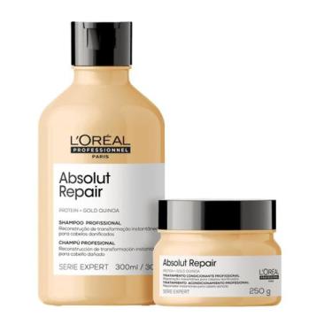 Imagem de Kit L'Orèal Profissionnel Gold Quinoa Shampoo e Máscara - L'Oréal Prof