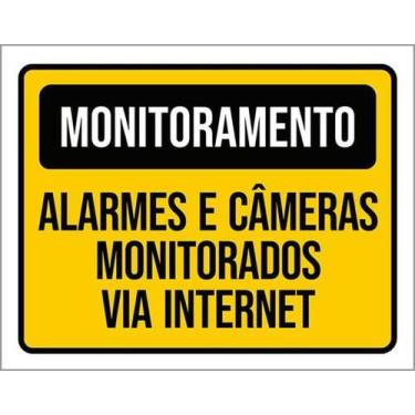 Imagem de Kit 3 Placas Monitoramento Alarmes Câmeras Monitorados - Sinalizo