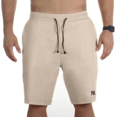 Imagem de Bermuda Moletinho Plus Size Masculina Elástico Cintura Cordão Ajustave