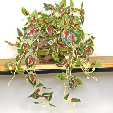 Imagem de Planta Artificial Realista Coleus Arranjo Pronto Vaso de Vidro - Vila 