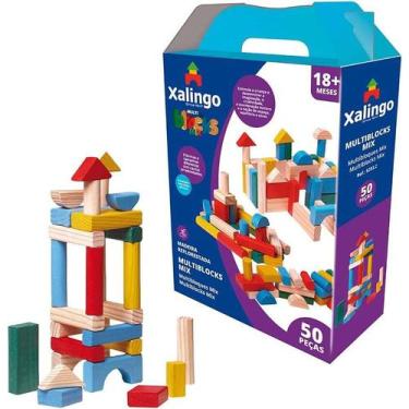 Imagem de Brinquedo Educativo Multiblocks Mix 50 Peças Xalingo