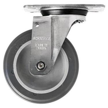 Imagem de Rodízio Giratório PVC com Placa até 85 Kg GL612-BP SCHIOPPA