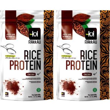 Imagem de Kit 2 Rice Protein Cacau Rakkau 600g - Vegano - Proteína