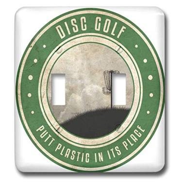 Imagem de 3dRose lsp_39409_2 Putt Plastic In Its Place No12 silhueta da cesta de golfe de disco frisbee em um interruptor duplo