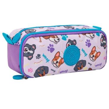 Imagem de Estojo Duplo Escolar Pets Dogs Cachorros Original Xeryus