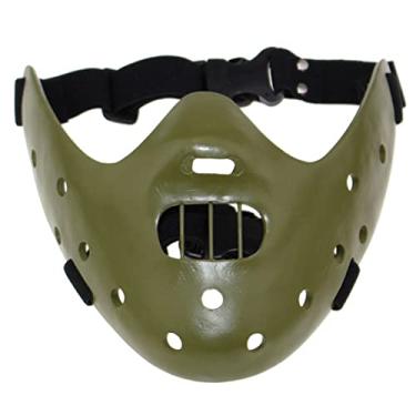 Imagem de Bulex Halloween Mask Hannibal Lecter Mask Scary Halloween Role Play Realistic Horror Killer Mask Half Face Headwear Cosplay Resin Prop, Green