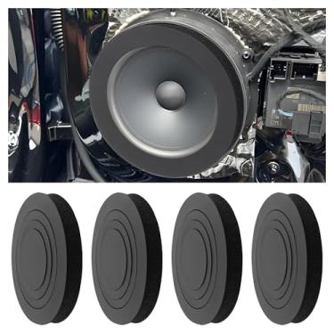 Imagem de CXCCOI 4 peças de espuma para alto-falantes de carro 3 em 1 com autoadesivo, multitamanhos, 15,2 cm, 16,5 cm, 17 cm, para alto-falantes de porta de carro, melhoram o som, bloqueadores de graves