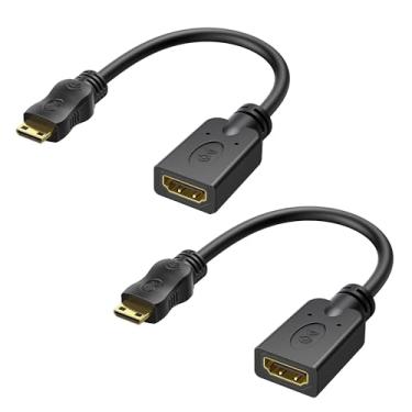 Imagem de Cable Matters Pacote com 2 adaptadores Mini HDMI para HDMI (adaptador HDMI para Mini HDMI) 15 cm com suporte 4K e HDR para Raspberry Pi Zero e mais