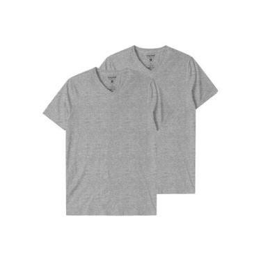 Imagem de Kit com 2 Camisetas Masculina Malwee 1000004422, Cinza, G