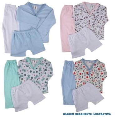 Imagem de Kit C/3 Peças Pijama Outono Conjunto Bebe Criança Manga Longa - Batuti