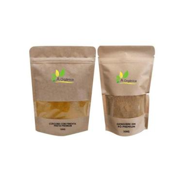 Imagem de Kit : Cúrcuma com Pimenta Preta 100g + Gengibre Premium 100g - A Orgân