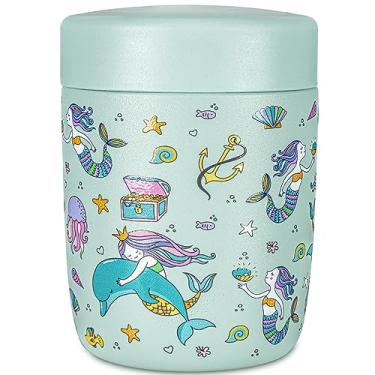 Imagem de Charcy Frasco de Comida Infantil Isolado A Vácuo de Aço Inoxidável de 9 Onças - Sopa Térmica para Alimentos Quentes e Frios - Sereia Azul