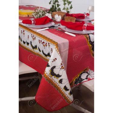 Imagem de Toalha de Mesa em Gorgurinho Galinha Vermelho, 1,50 x 1,50