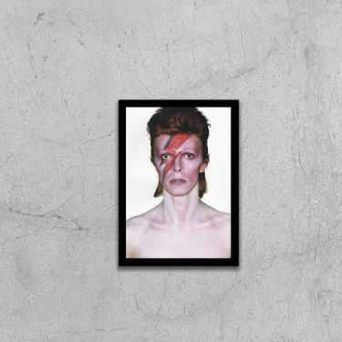 Imagem de Quadro David Bowie 45x34cm - com vidro - Quadros On-line, Madeira bran