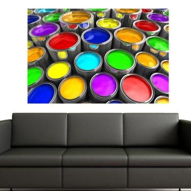 Imagem de Painel Adesivo de Parede - Latas de Tinta - 024pnm - Allodi