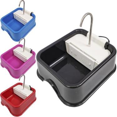 Imagem de Bebedouro Fonte Gatos Cachorros Cães 1,5L Filtro Carvão Ativado Bivolt