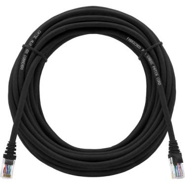 Imagem de Cabo de Rede Patch Cord Cat5e CCA Preto 9 Metros para Redes Wi-fi - CA