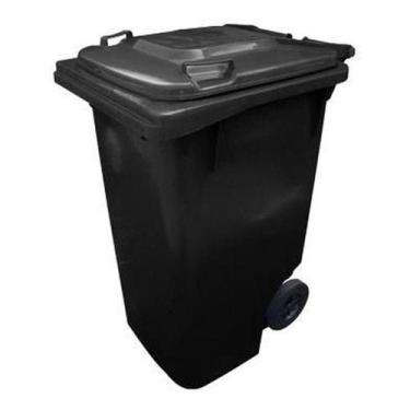 Imagem de Contentor Plástico 120l Com Tampa C120p Lixeira Gari Jsn, Preto
