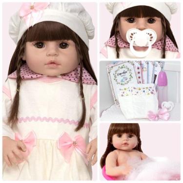 Imagem de Bebê Reborn Menina Corpo Vinil Siliconado + Itens - Cegonha Reborn Dol