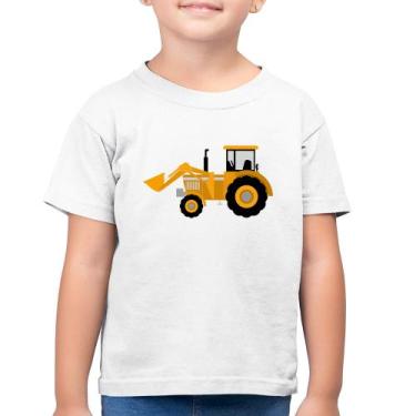 Imagem de Camiseta Algodão Infantil Trator Pá Carregadeira Amarelo - Foca na Mod