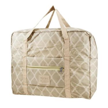 Imagem de Bolsa Viagem Dobrável Estampada Jacki Design -GG Bege