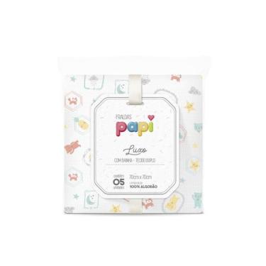 Imagem de Fralda de Pano Com Bainha Tecido Duplo Luxo 100% Algodão 5 Un - Papi, 