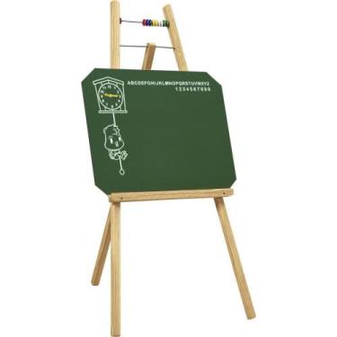 Imagem de Lousa Infantil Quadro com Alfabeto, Relógio e Contador - 59X100 CM - S