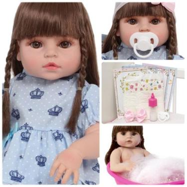 Imagem de Bebê Reborn 100% Vinil Recém Nascida Castanho Vários Itens - Cegonha R