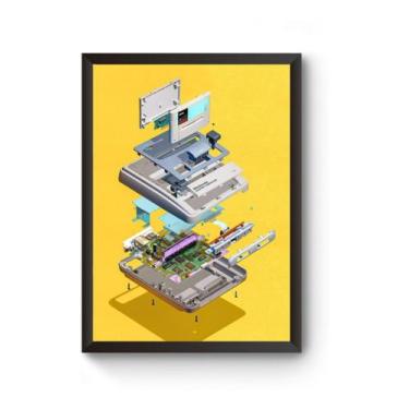 Imagem de Quadro Arte Game Retrô Super Famicom Poster Moldurado - Fanarte