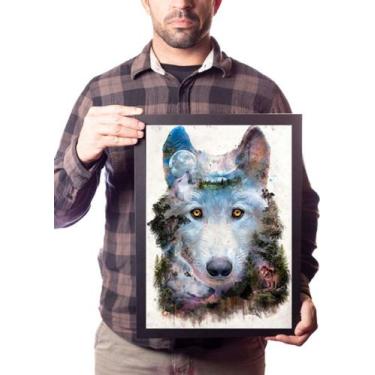 Imagem de Poster Com Moldura A3 Animal Surreal Lobo - Fanarte