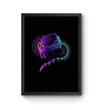 Imagem de Poster Moldurado Pantera Negra Quadro - Fanarte