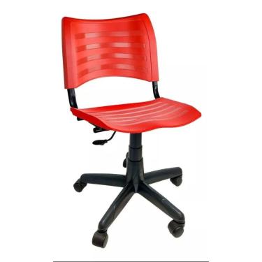 Imagem de Cadeira iso giratoria desmontável  com regulagem de altura vermelha
