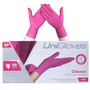 Imagem de Luva Descartável Látex Rosa Pink Com Po C/100 Unigloves, G