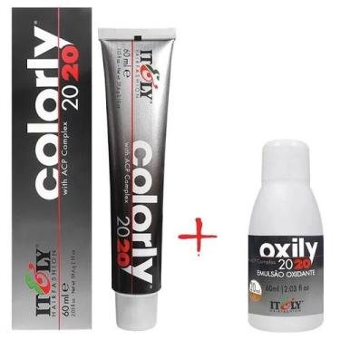 Imagem de Kit Tintura Itely 4N Castanho Claro 60ml + Água Oxigenada 6% 20 volume