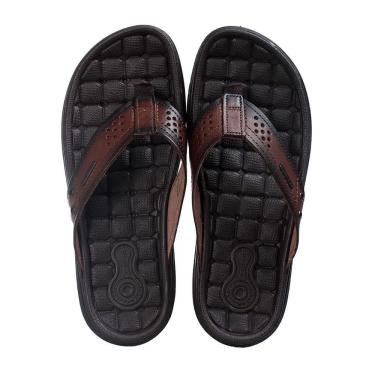 Imagem de Chinelo de Dedo Masculino Couro Conforto Pegada 131221