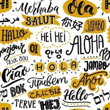 Imagem de Papel De Parede Temático Saudações Vários Idiomas - 3,3x0,5m - DEKAL D