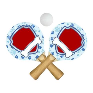 Imagem de Par de Raquetes para Tênis de Mesa com Bolinha 24,5x13,5 Mdf Madeira A