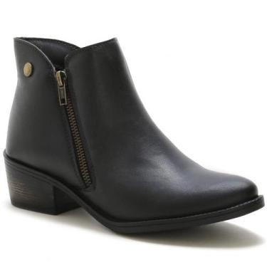 Imagem de Bota Botinha Feminina Beauty Cano Curto Ziper - Franboots, Preto, 36